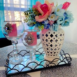 Bandeja de espejo con negro